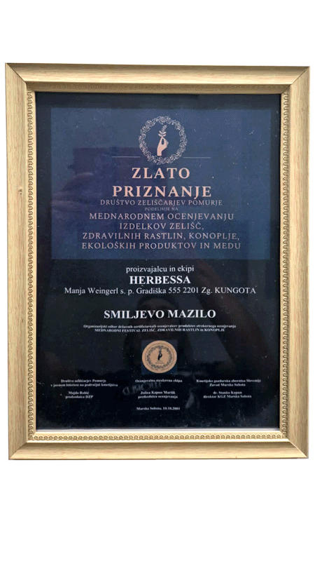 Zlato priznanje za Smiljevo mazilo