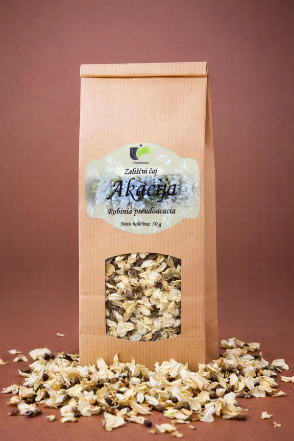 100 % zeliščni čaj akacija brez primesi z nežno naravno aromo