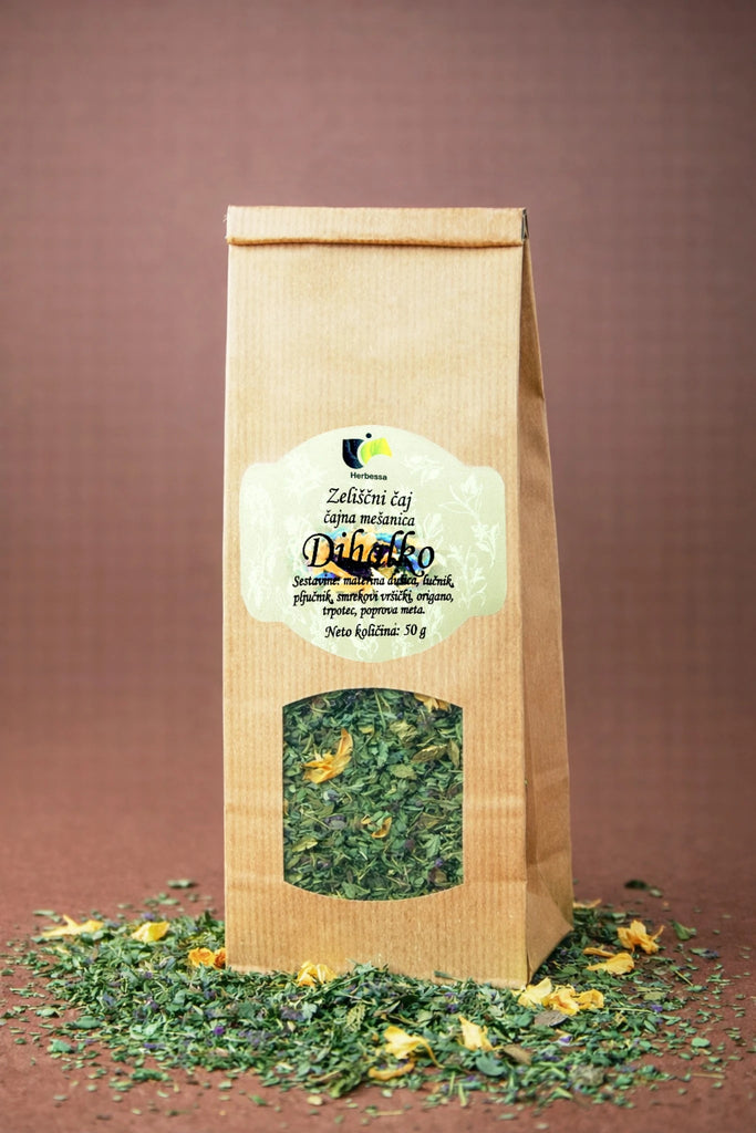 Zeliščni čaj Dihalko Herbessa – kakovostna zeliščna mešanica brez umetnih dodatkov in brez primesi.