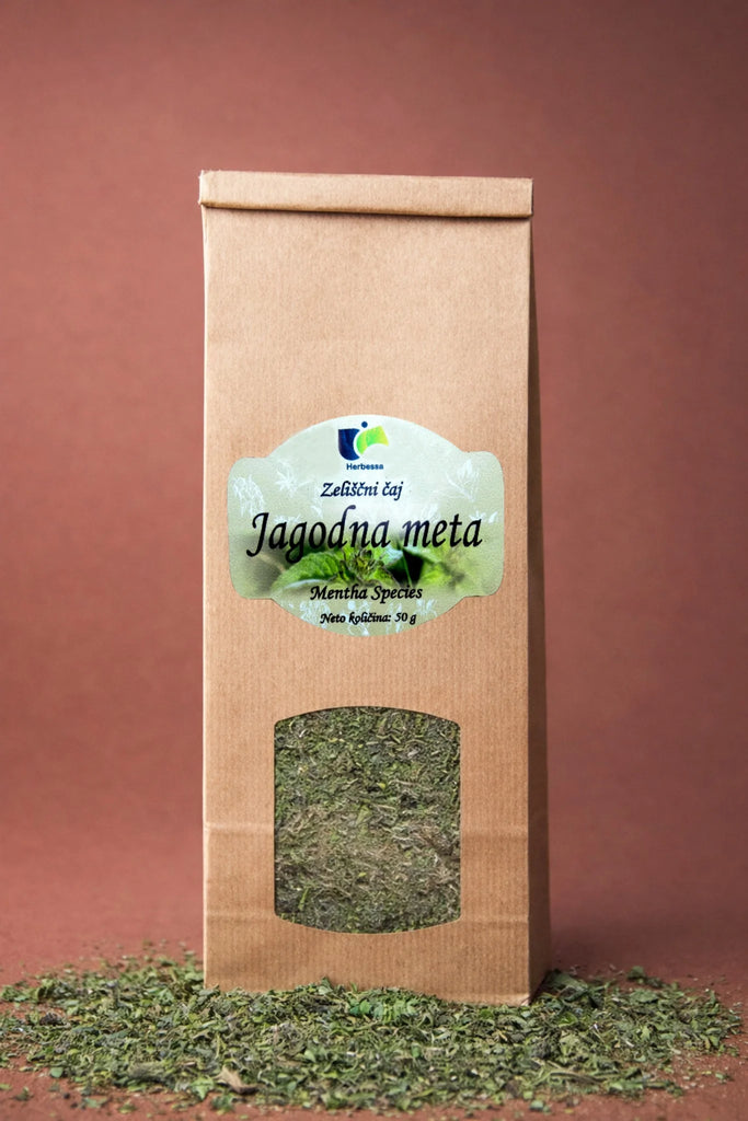 100 % zeliščni čaj jagodna meta brez mešanic z naravno aromo