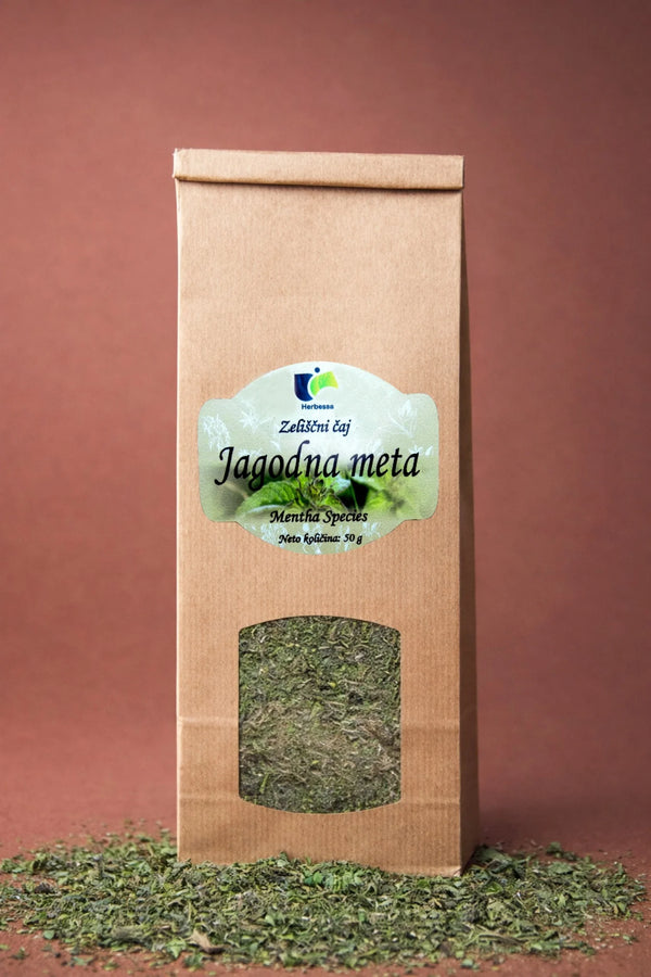 100 % zeliščni čaj jagodna meta brez mešanic z naravno aromo